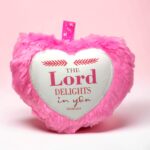The Lord Delights In You Small Cushion Gift With Bible Verse