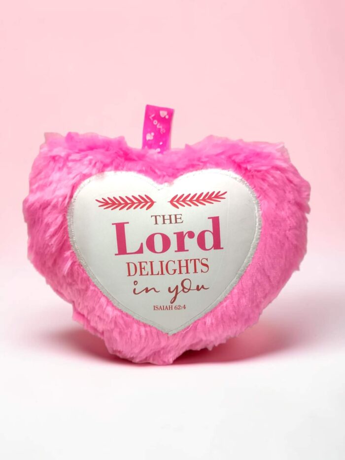 The Lord Delights In You Small Cushion Gift With Bible Verse