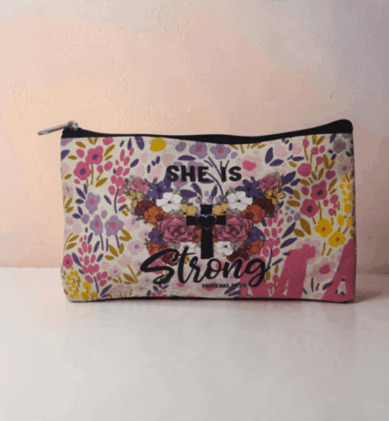 Christian Cotton Purse With Bible Verse She Is Strong