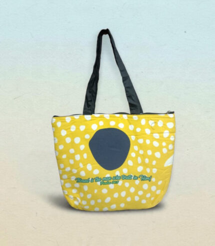 Christian Yellow Bag And Purse Combo With Bible Verse Blessed Is The Man Who Trusts In Him