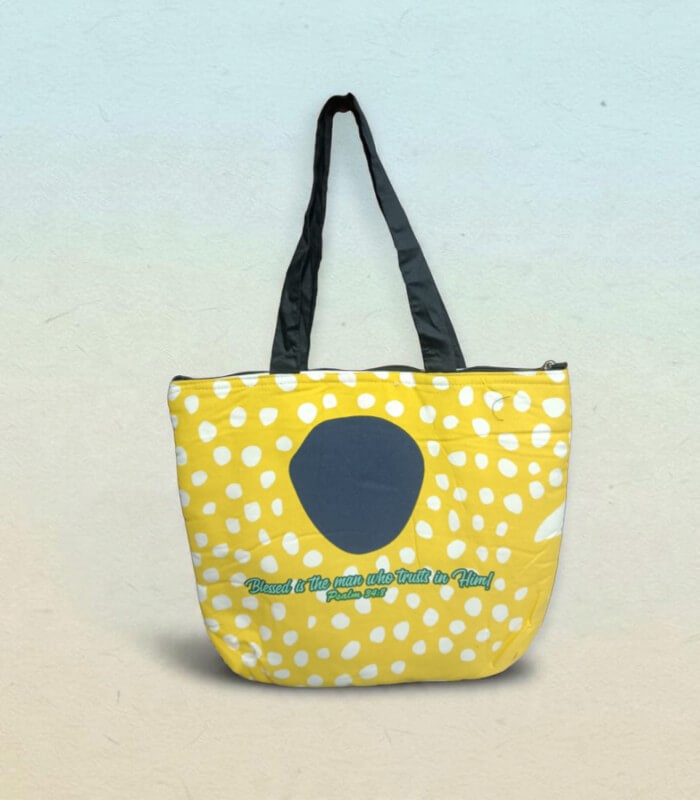 Christian Yellow Bag And Purse Combo With Bible Verse Blessed Is The Man Who Trusts In Him Christian Yellow Bag And Purse Combo With Bible Verse Blessed Is The Man Who Trusts In Him