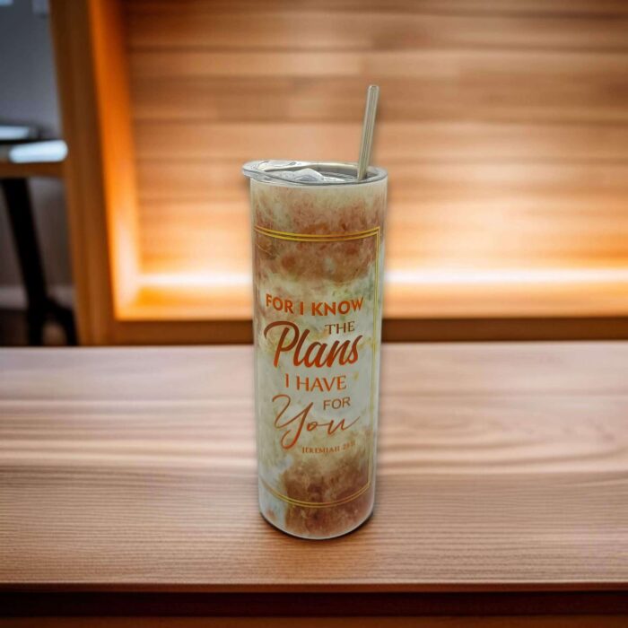 For I Know The Plans That I Have For You and My Grace Is Sufficient For You Premium Tumbler With Bible Verse For I Know The Plans That I Have For You and My Grace Is Sufficient For You Premium Tumbler With Bible Verse