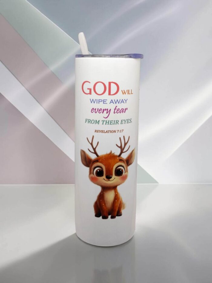 God Will Wipe Away Every Tear From Their Eyes and In The Time Of My Favor I Heard You And In The Day Of Salvation I Helped You Premium Tumbler With Bible Verse