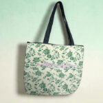 His Faithful Love Endures Forever Green Flower Design Bag And Purse Combo With Bible Verse