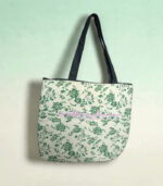 His Faithful Love Endures Forever Green Flower Design Bag And Purse Combo With Bible Verse