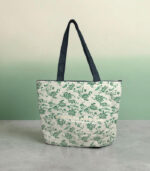 His Faithful Love Endures Forever Green Flower Design Bag And Purse Combo With Bible Verse - Image 2