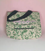 His Faithful Love Endures Forever Green Flower Design Bag And Purse Combo With Bible Verse - Image 3