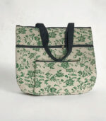 His Faithful Love Endures Forever Green Flower Design Bag And Purse Combo With Bible Verse - Image 4