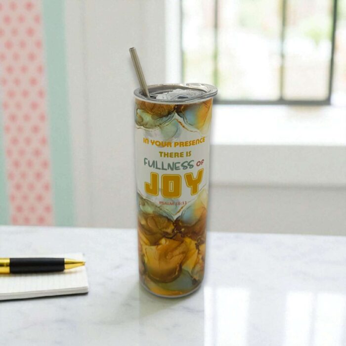 The Lord Delights In You and In Your Presence There Is Fullness Of Joy Premium Tumblers With Bible Verse - Image 2