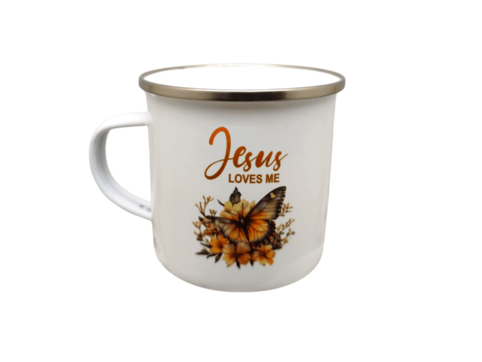 Jehovah Jireh Is My Provider and Jesus Loves Me Metal Mug With Bible Verse - Image 2