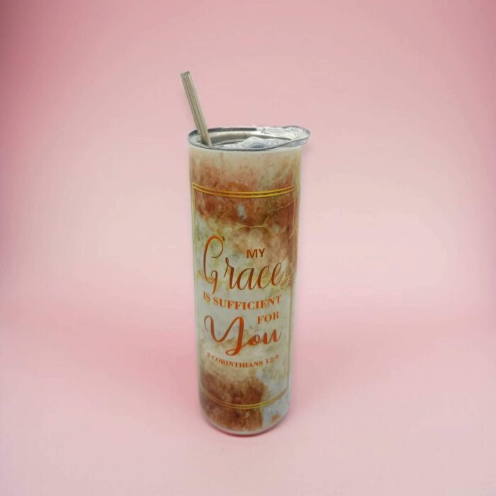 For I Know The Plans That I Have For You and My Grace Is Sufficient For You Premium Tumbler With Bible Verse - Image 2