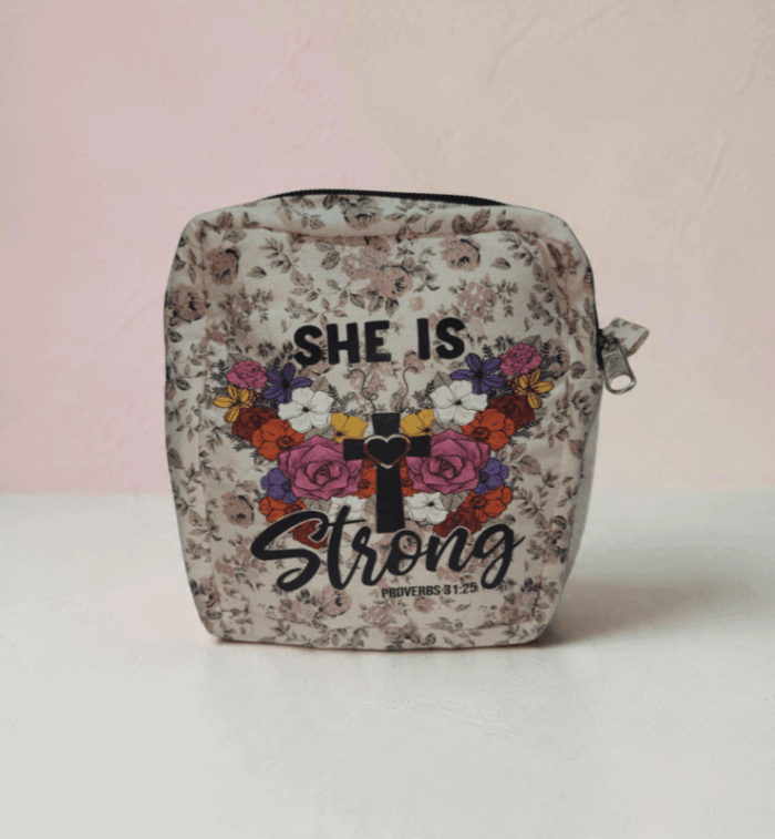 Small Hand Purse With The Bible Verse She Is Strong