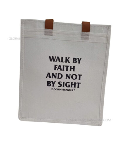 Walk By Faith And Not By Sight Canvas Tote Bag With Bible Verse