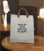 Walk By Faith And Not By Sight Canvas Tote Bag With Bible Verse - Image 2