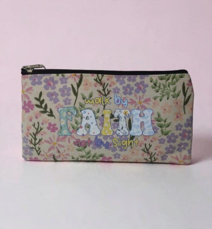 Walk By Faith Not By Sight Christian Cotton Purse With Bible Verse - Image 1